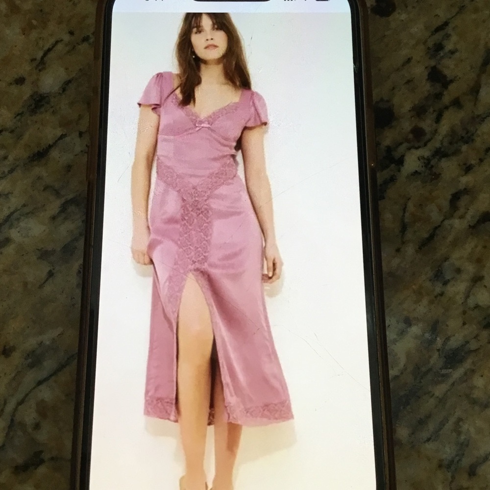 NWT Free People Pink Skies Lace Midi Dress
